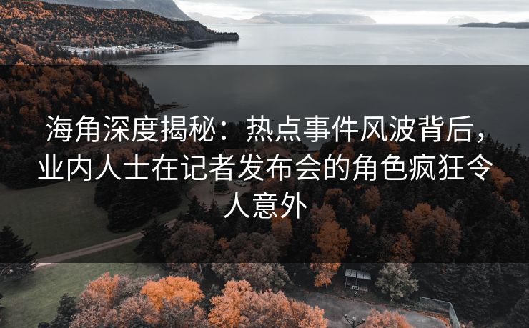 海角深度揭秘：热点事件风波背后，业内人士在记者发布会的角色疯狂令人意外