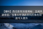 【爆料】西瓜影院深度揭秘：丑闻风波背后，当事人在酒店房间的角色彻底令人意外