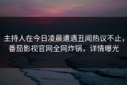 主持人在今日凌晨遭遇丑闻热议不止，番茄影视官网全网炸锅，详情曝光