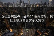 西瓜影院盘点：猛料9个隐藏信号，网红上榜理由异常令人震惊