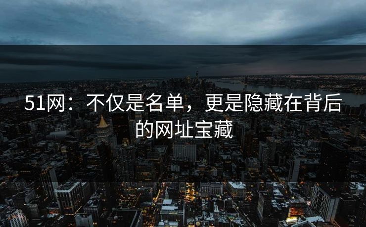 51网：不仅是名单，更是隐藏在背后的网址宝藏